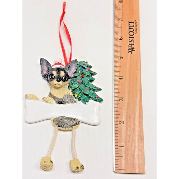 Chihuahua Personalized Dog Christmas Tree Ornament with Dangling Legs Write Name - Picture 3 of 3